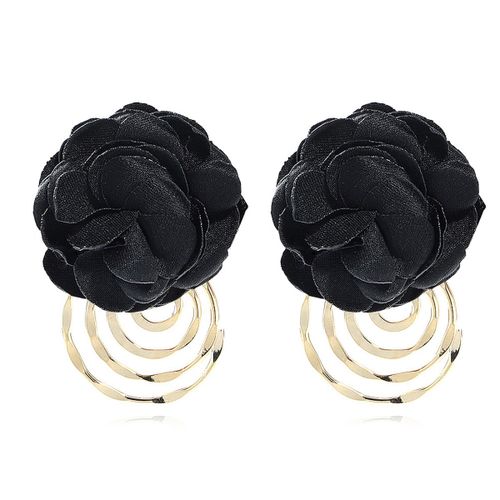 Ingesight.Z-Boucles D'oreilles Bohémiennes Pour Femmes, Grande Fleur De Rose, Métal Exagéré, Boucles D'oreilles Pendantes Géométriques, Fête De Mariage, Été