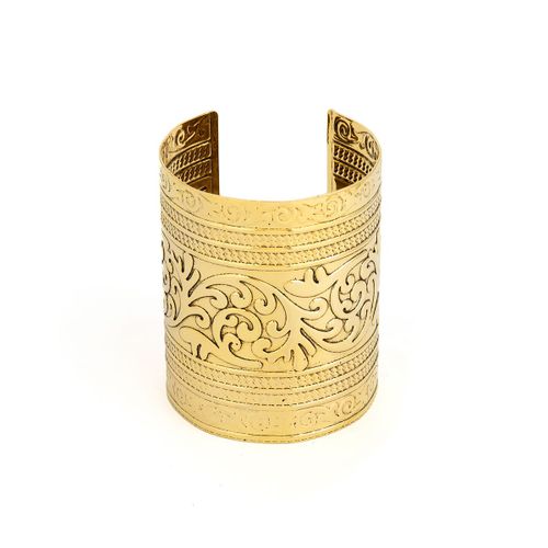 Ingesight.Z-Bracelet Vintage Rond En Métal Sculpté Pour Homme Et Femme, Bijou Ouvert, Large Et Ajustable, Ethnique, Cadeau