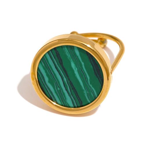 Yhpup-Bague Ajustable Etanche Pour Femme, Pierre Turquoise, Malachite, Rhodochrosite, Acier Inoxydable, Charme Mode, Bijoux France