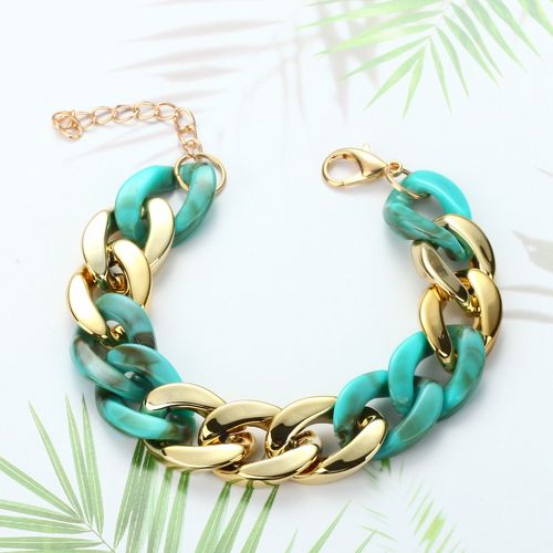 Ingesight.Z Bracelet En Résine Pour Femmes, Breloque De Couleur Verte Acrylique, Bijoux D'amitié À Bascule Type Lasso, Accessoire De Poignet, Disponible En 9 Couleurs