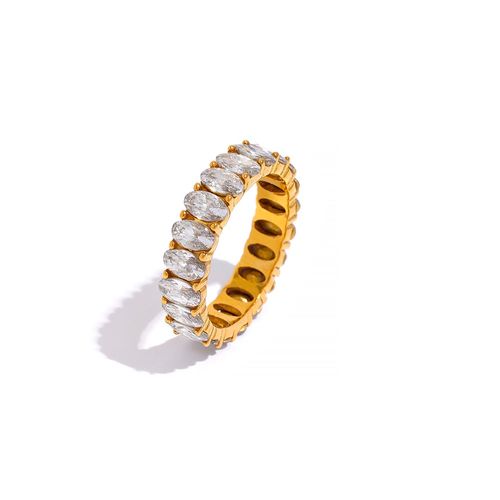 Yhpup-Bague Cubique En Acier Inoxydable Pour Femme, Bijoux De Luxe Étanches, Blanc, Vert, Aaa +, Contre-Indiqué, Breloque Bling