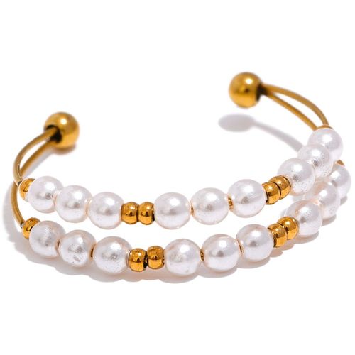 Yhpup-Bague Ouverte En Perles De Coquillage Multicouches Pour Femme, Bijoux Étanches, Élégants, Faits À La Main, Chic, 2023