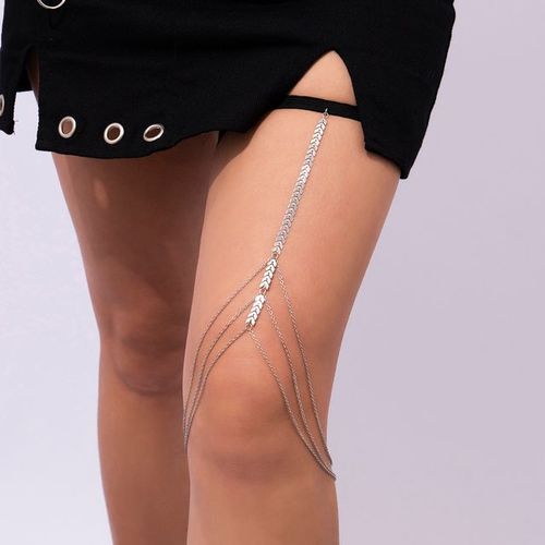 Ingesight.Z-Bracelet Élastique Perlé Narpour Femme, Chaîne De Cuisse, Multicouche, Métal Doré, Pour La Plage