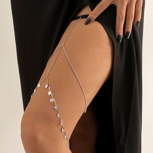 Ingesight.Z-Bracelet Élastique Perlé Narpour Femme, Chaîne De Cuisse, Multicouche, Métal Doré, Pour La Plage
