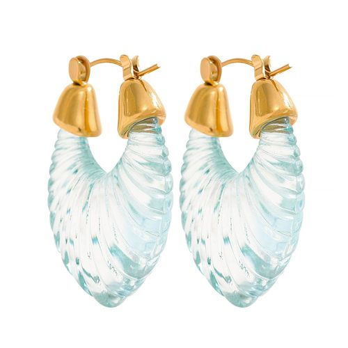 Yhpup-Boucles D'oreilles En Résine De Café Blanc Pour Femme, Breloque Géométrique En Acier Inoxydable, Chunky, Optique Hyperbole, Bijoux Tendance