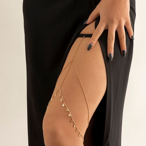 Ingesight.Z-Bracelet Élastique Perlé Narpour Femme, Chaîne De Cuisse, Multicouche, Métal Doré, Pour La Plage