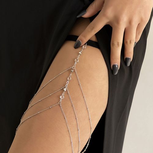 Ingesight.Z-Bracelet Élastique Perlé Narpour Femme, Chaîne De Cuisse, Multicouche, Métal Doré, Pour La Plage