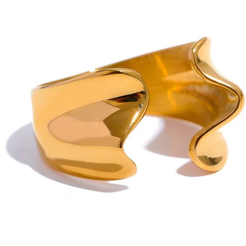 Yhpup-Bague Ouverte Géométrique En Acier Inoxydable, Bijoux De Charme De Haute Qualité, En Métal Localité, Document Bergame