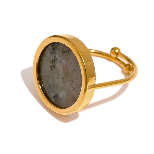 Yhpup-Bague Ajustable Etanche Pour Femme, Pierre Turquoise, Malachite, Rhodochrosite, Acier Inoxydable, Charme Mode, Bijoux France