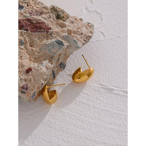 Yhpup-Boucles D'oreilles Minimalistes En Acier Inoxydable 316, Bijou Chic Et Étanche, De Couleur Or Et Argent, À La Mode, Pour Femme