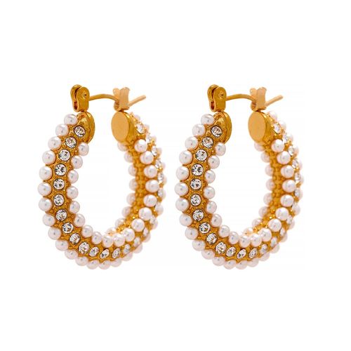 Yhpup-Boucles D'oreilles Créoles Huggie En Acier Inoxydable, Bijoux De Luxe Exquis, Charme Romantique Et Élégant, Perles À La Mode, Bijoux Chimchic, 216.239.
