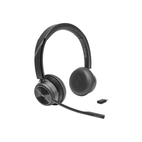 Poly Savi 7320 UC - Système de casque - sur-oreille - DECT - sans fil - Certifié pour Microsoft Teams