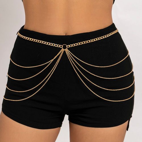 Ingesight.Z ? Chaîne De Hanche À Pampilles Multicouches Pour Femmes, Chaîne De Taille Haute En Métal Couleur Or, Ceinture Pour Robe De Soirée, Accessoire
