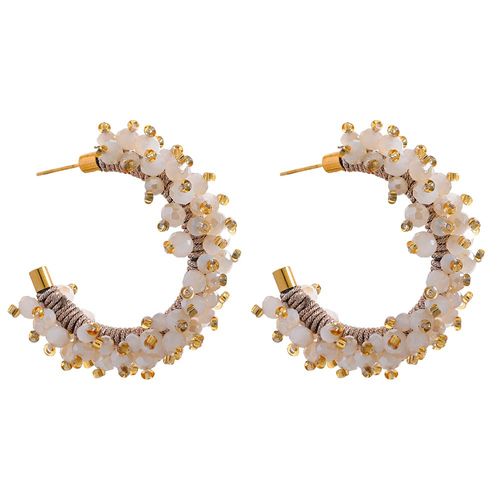 Yhpup-Boucles D'oreilles Huggie En Acier Inoxydable Y2k Pour Femme, Cristal Coloré, Forme C, Haute Qualité, Bijoux De Charme Faits À La Main De Luxe, Cadeau De Fête