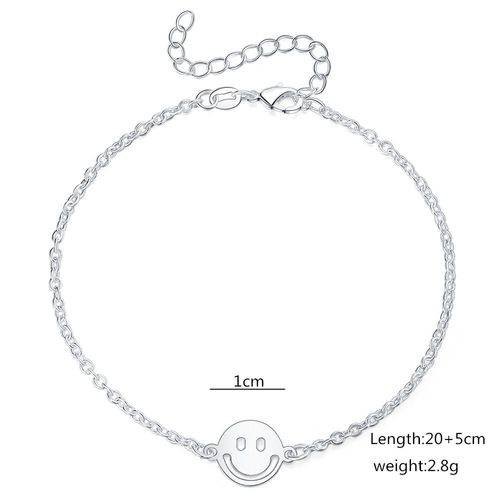 Bracelet En Chaîne Plaqué Argent Pour Femme, Accessoire De Cheville, À La Mode, Mignon, Cadeau D'anniversaire, Vente En Gros, Lh032
