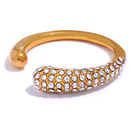 Yhpup-Bague Ouverte En Acier Inoxydable Doré Avec Perles Pour Femme, Bijoux De Doigt Élégants, Mode Exquise Et Chic, 216.239.