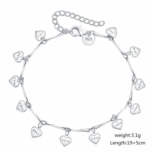 Bracelet En Chaîne Plaqué Argent Pour Femme, Accessoire De Cheville, À La Mode, Mignon, Cadeau D'anniversaire, Vente En Gros, Lh032