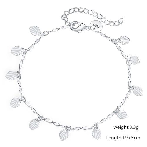 Bracelet En Chaîne Plaqué Argent Pour Femme, Accessoire De Cheville, À La Mode, Mignon, Cadeau D'anniversaire, Vente En Gros, Lh032