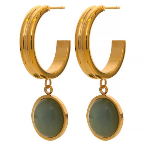 Yhpup-Boucles D'oreilles Pendantes En Acier Inoxydable Avec Pierre Naturelle, Bijoux Texturés, Charme Assressentivert, Chic Et Élégant, Nouveau