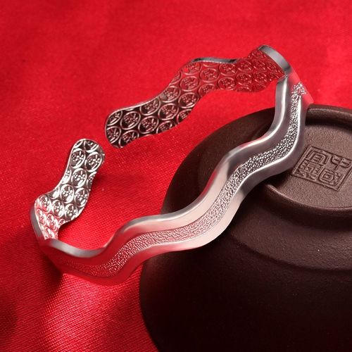 Bracelet Jonc En Argent Regardé 925 Pour Femme, Manchette, Attrape-Rêves, Pompon, Plume, Perle Ronde, Breloque, Bijoux De Mariage, Taille Réglable