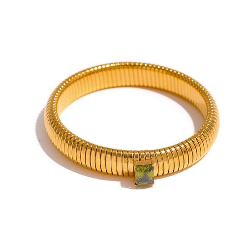 Yhpup-Bracelet Large Plaqué Or 18 Carats Pour Femme, Étanche, Acier Inoxydable, Élasticité Jocubic, Bijoux Fantaisie, Cadeau, Contre-Indiqué