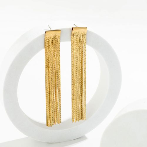 Lacteo-Boucles D'oreilles Pendantes À Pampilles En Métal Doré Pour Femme, Ligne Fine, Pendentif Long Exagéré, Bijoux Vintage, Fête De Mariage, Document