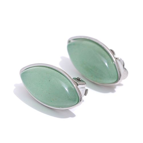 Yhpup-Réinitialisation D'oreille En Acier Inoxydable, Boucles D'oreilles, Vert, Aventurine, Agate Blanche, Elassressentigéométrique, Imperméable, Chimelegant