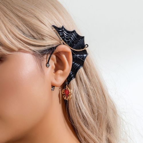 Lacteo-Boucles D'oreilles Punk En Forme D'éventail Pour Femme, Réinitialisation D'oreille Noir Avec Petits Animaux, Magasin De Charme, Bijoux De Style Sombre, Festival, Ix, Bol