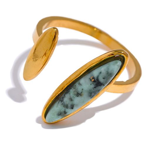 Yhpup-Bague En Acier Inoxydable Pour Femme, Pierre Rose Naturelle, Tigre, Turquoise, Plaqué 18k, Bijoux Mn France, Cadeau Mode, 2023
