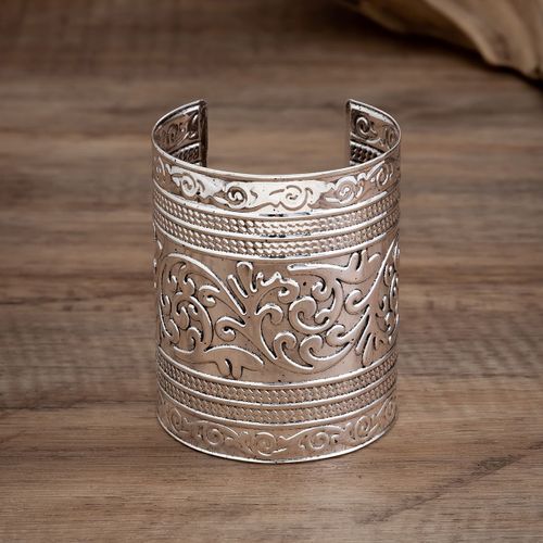 Lacteo-Bracelet Manchette En Métal Exagéré Pour Femme, Grand Bracelet Ouvert Document Doré, Cadeaux De Mariage Vintage Carimplantés