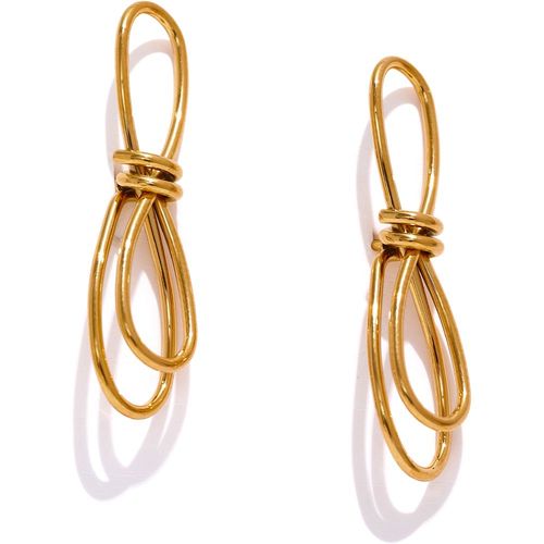 Yhpup-Boucles D'oreilles Créatives En Métal Noué Pour Femme, Unique, Acier Inoxydable, Document Localité, Personnalité, Coréen, Chic, Charme, Bijoux