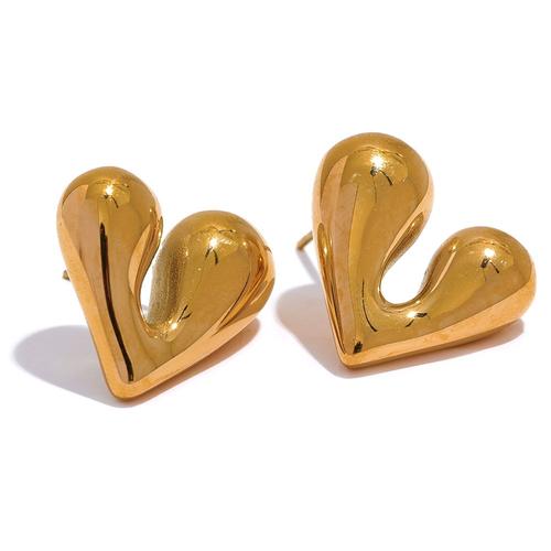 Yhpup-Boucles D'oreilles En Acier Inoxydable Sion L Pour Femme, Haute Qualité, Créatif, Métal, Étanche, Romantique, Chic, Bijoux, Cadeau, Amour, Coeur, 2023