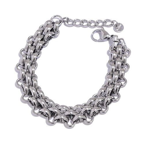 Yhpup-Bracelet Cubain En Acier Inoxydable Plaqué Or 18k, Bijou De Charme Ajustable, À La Mode