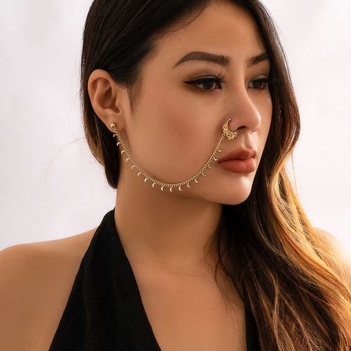 Lacteo-Réinitialisation Anneaux Chimantarctique Pour Femme, Boucles D'oreilles Connectées, Petites Perles De Clip Noires Et Vertes, Faux Piercing Narine, Bijoux De Corps