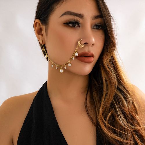 Lacteo-Réinitialisation Anneaux Chimantarctique Pour Femme, Boucles D'oreilles Connectées, Petites Perles De Clip Noires Et Vertes, Faux Piercing Narine, Bijoux De Corps
