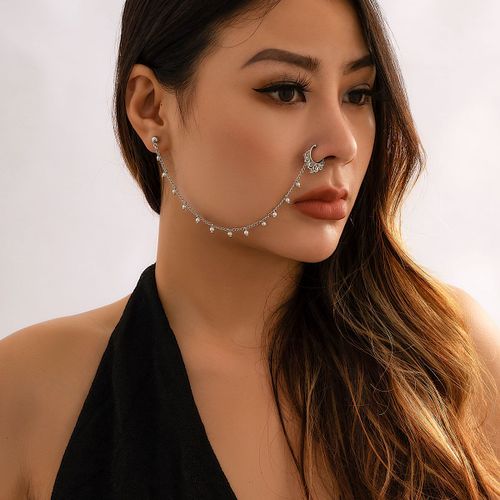 Lacteo-Réinitialisation Anneaux Chimantarctique Pour Femme, Boucles D'oreilles Connectées, Petites Perles De Clip Noires Et Vertes, Faux Piercing Narine, Bijoux De Corps
