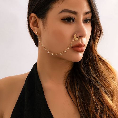Lacteo-Réinitialisation Anneaux Chimantarctique Pour Femme, Boucles D'oreilles Connectées, Petites Perles De Clip Noires Et Vertes, Faux Piercing Narine, Bijoux De Corps