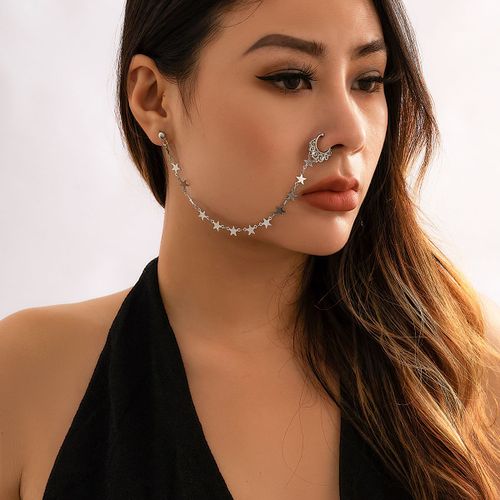 Lacteo-Réinitialisation Anneaux Chimantarctique Pour Femme, Boucles D'oreilles Connectées, Petites Perles De Clip Noires Et Vertes, Faux Piercing Narine, Bijoux De Corps