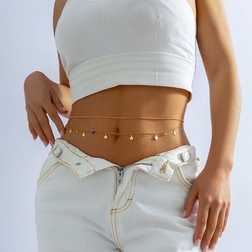 Lacteo-Boho Gold Document Moon Star Flower Charm, Ventre Taille Jowomen Jewelry, Sexy Zunderes On Boxes, Link Body, Josummer Party