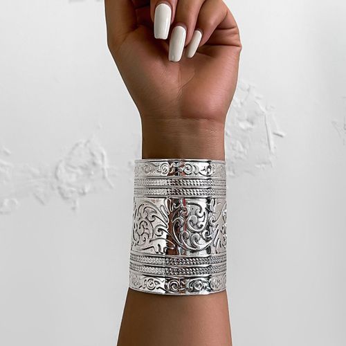Lacteo-Bracelet Manchette En Métal Exagéré Pour Femme, Grand Bracelet Ouvert Document Doré, Cadeaux De Mariage Vintage Carimplantés