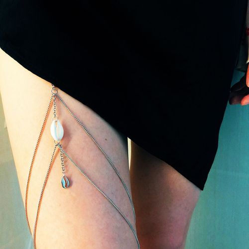 Lacteo-Bijoux De Charme De Cuisse En Strass Pour Femme, Bijoux Multicouches, Croix, Plage, Été, Mode, Cadeaux