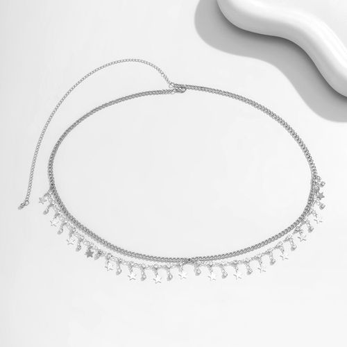 Lacteo ? Chaîne De Taille À Pampilles En Strass Pour Femmes, Sexy, En Forme De Coquille D'étoile Croisée, Bijoux De Corps, Fête Sur La Plage