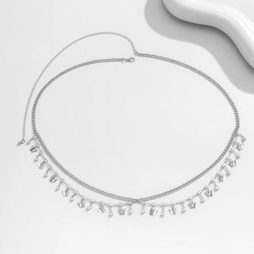 Lacteo ? Chaîne De Taille À Pampilles En Strass Pour Femmes, Sexy, En Forme De Coquille D'étoile Croisée, Bijoux De Corps, Fête Sur La Plage