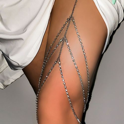 Lacteo-Bijoux De Charme De Cuisse En Strass Pour Femme, Bijoux Multicouches, Croix, Plage, Été, Mode, Cadeaux