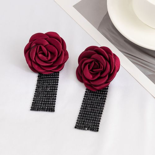 Lacteo-Boucles D'oreilles Steampunk En Forme De Fleur Pour Femme, Pendentif En Maille Plate, Bijoux De Ixet Festival, Noir
