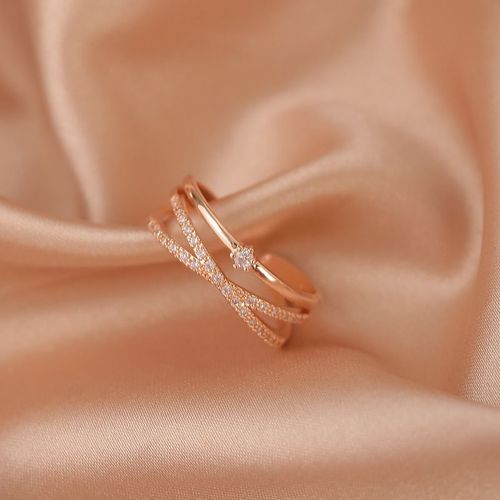 Lats-Bague Ouverte Double Couche Pour Femme, Matériau En Cuivre Vintage, Vert, Carillon, Cadeau De Bijoux À La Mode, Luxe