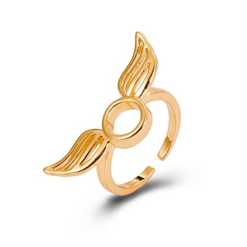 Bagues De Couple Ailes D'ange Et De Démon Romantiques Pour Femmes Et Hommes, Bague D'ouverture En Pierre De Lune, Bijoux De Fête, Mode Gothique