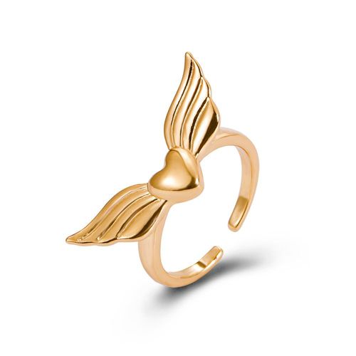 Bagues De Couple Ailes D'ange Et De Démon Romantiques Pour Femmes Et Hommes, Bague D'ouverture En Pierre De Lune, Bijoux De Fête, Mode Gothique