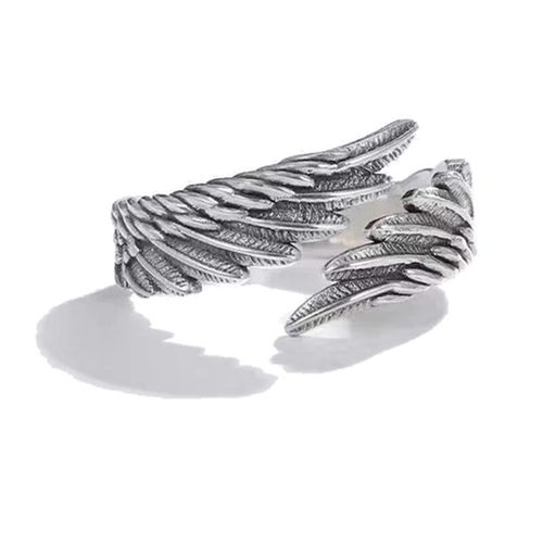 Bagues De Couple Ailes D'ange Et De Démon Romantiques Pour Femmes Et Hommes, Bague D'ouverture En Pierre De Lune, Bijoux De Fête, Mode Gothique