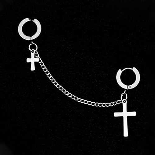 Lats ? Boucles D'oreilles Punk En Acier Inoxydable Pour Femmes Et Hommes, Faux Piercing, Couleur Argent, Pour Couple, Bijoux À La Mode, 2022